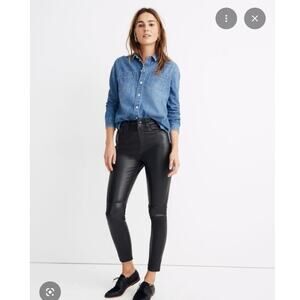 Madewell 11" High Rise Skinny Lamb Leather Jeans Pant 26 Indie Edgy Luxe Legging